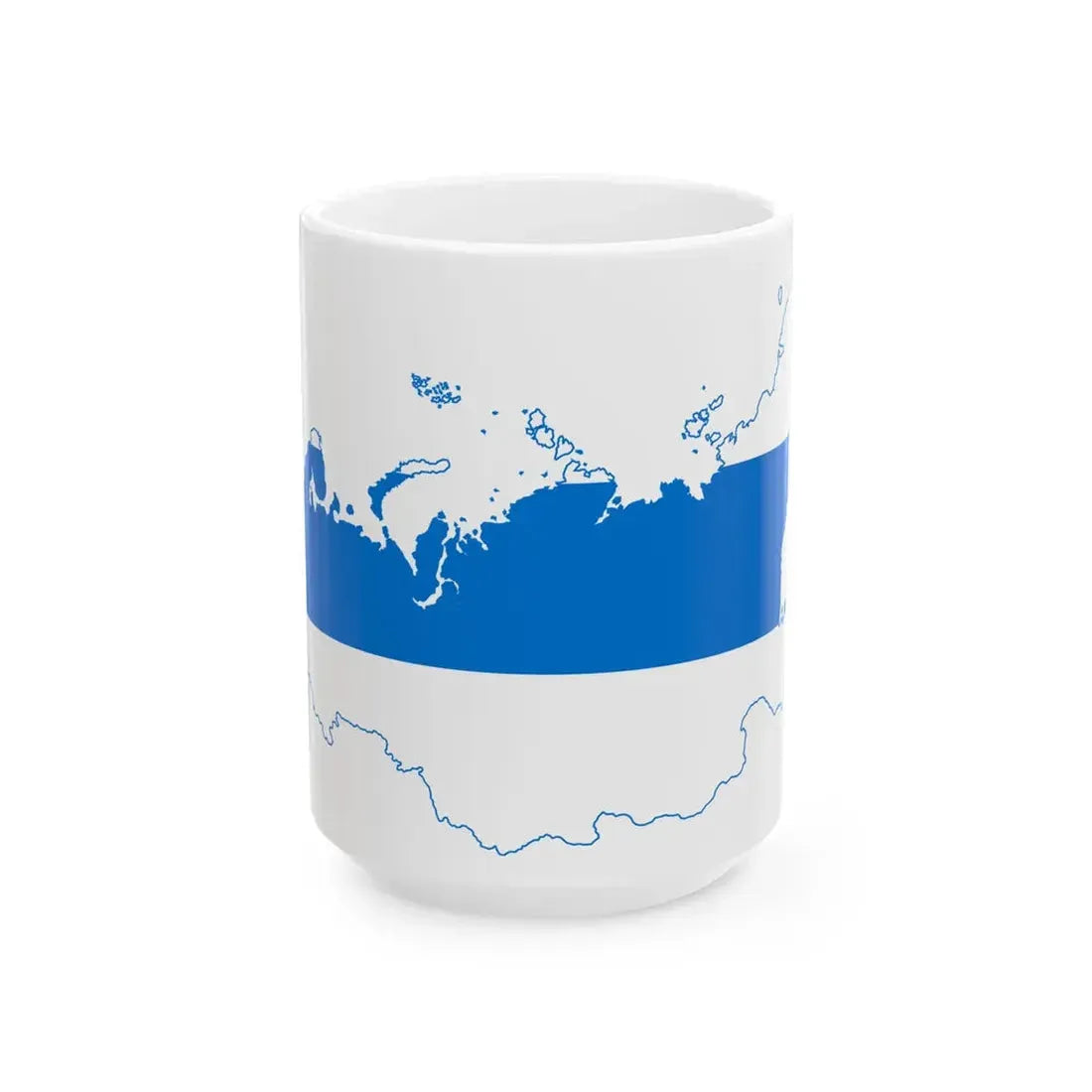 Flag-map of Russia democratic (Russia) White Coffee Mug 15oz - Go Mug Yourself