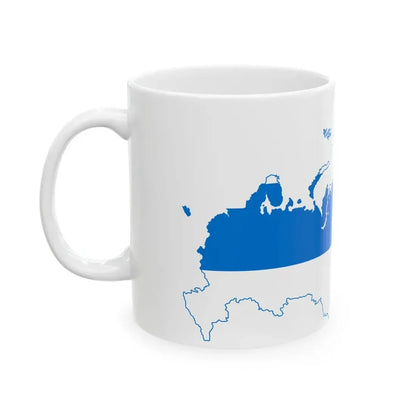 Flag-map of Russia democratic (Russia) White Coffee Mug - Go Mug Yourself