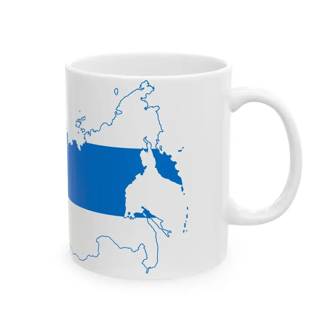 Flag-map of Russia democratic (Russia) White Coffee Mug - Go Mug Yourself