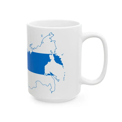 Flag-map of Russia democratic (Russia) White Coffee Mug - Go Mug Yourself