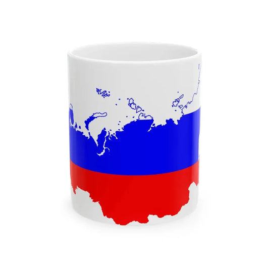 Flag-map of Russia-edit (Russia) White Coffee Mug 11oz - Go Mug Yourself
