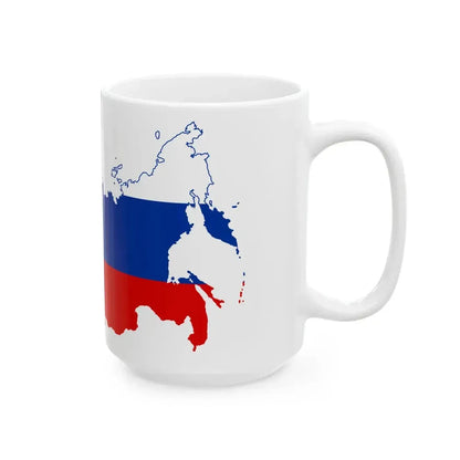 Flag-map of Russia (Russia) White Coffee Mug - Go Mug Yourself