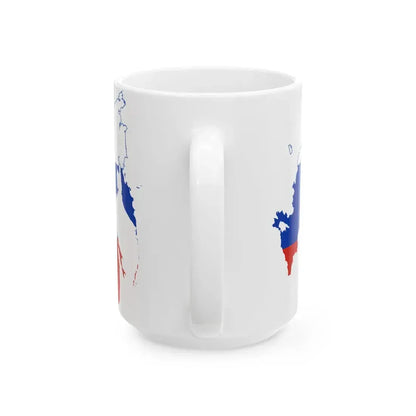 Flag-map of Russia version 2 (Russia) White Coffee Mug - Go Mug Yourself