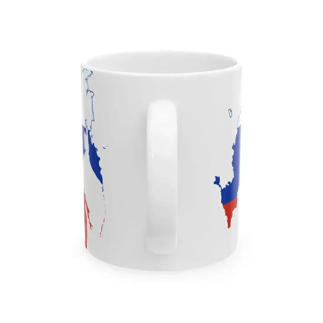 Flag map of Russia with coat of arms 2014-2022 (Russia) White Coffee Mug - Go Mug Yourself