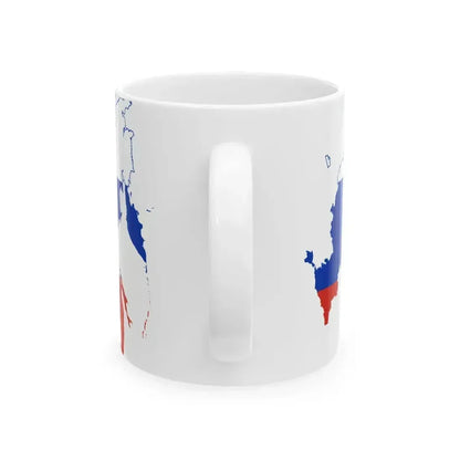 Flag map of Russia with coat of arms 2014-2022 (Russia) White Coffee Mug - Go Mug Yourself