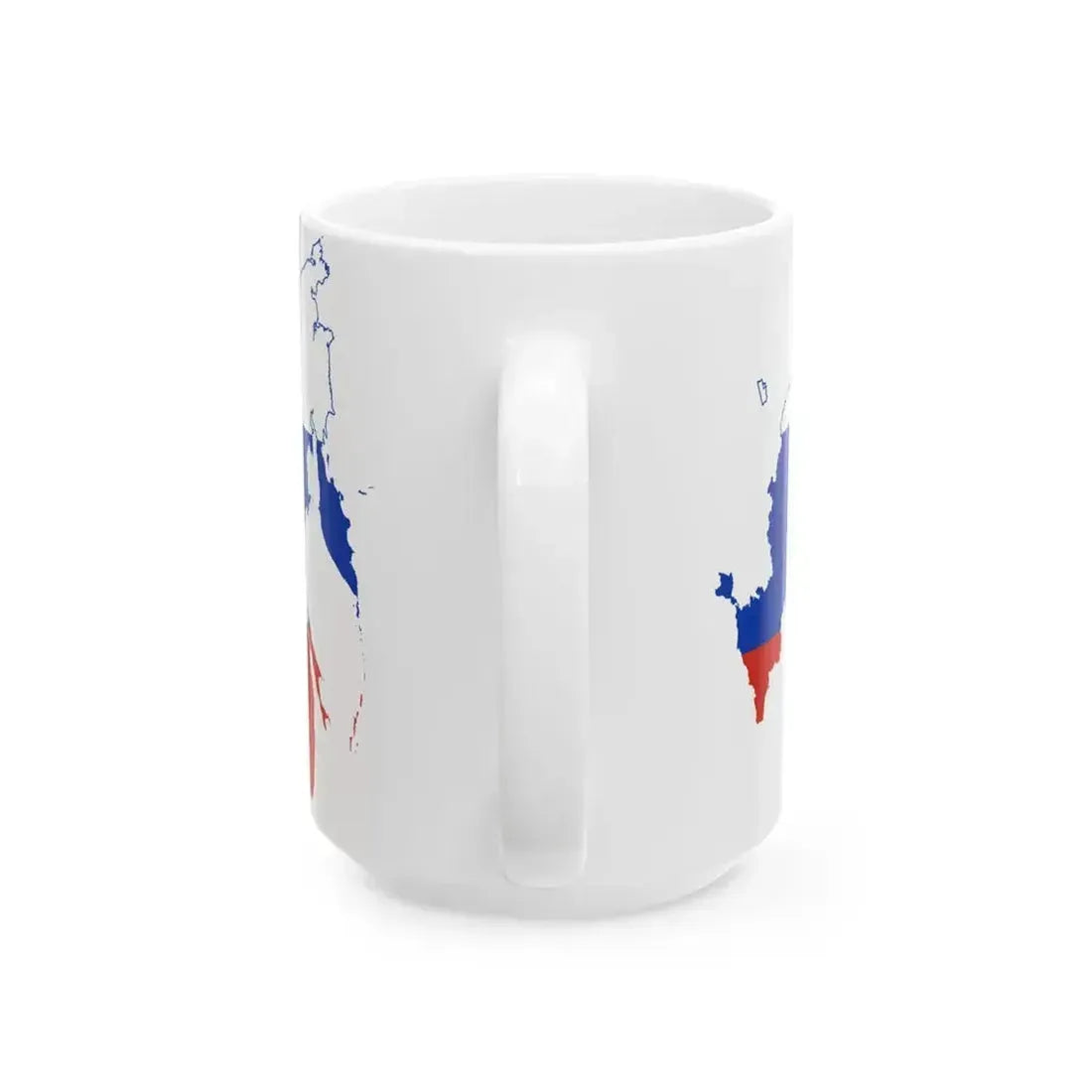 Flag map of Russia with coat of arms 2014-2022 (Russia) White Coffee Mug - Go Mug Yourself