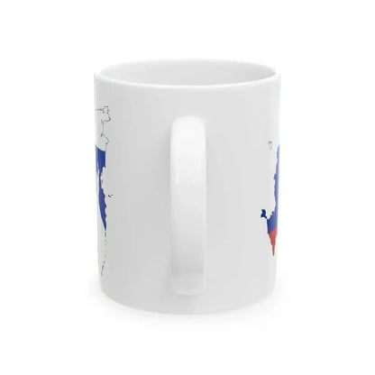 Flag map of Russia with federal subjects 2014-2022 (Russia) White Coffee Mug - Go Mug Yourself