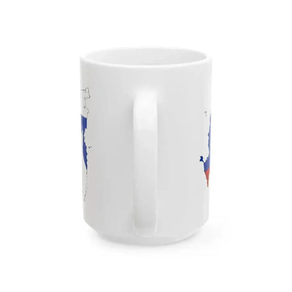 Flag map of Russia with federal subjects 2014-2022 (Russia) White Coffee Mug - Go Mug Yourself