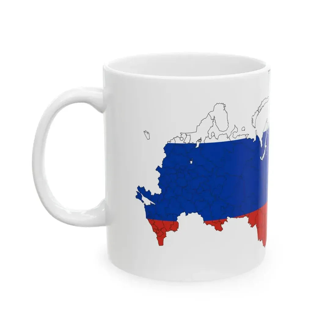 Flag-map of Russia with federal subjects after 2709-2022 (Russia) White Coffee Mug - Go Mug Yourself