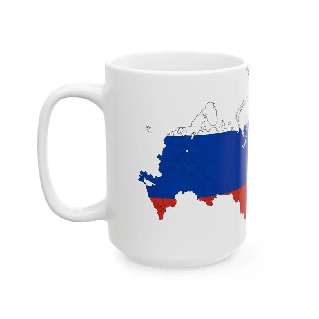 Flag-map of Russia with federal subjects after 2709-2022 (Russia) White Coffee Mug - Go Mug Yourself