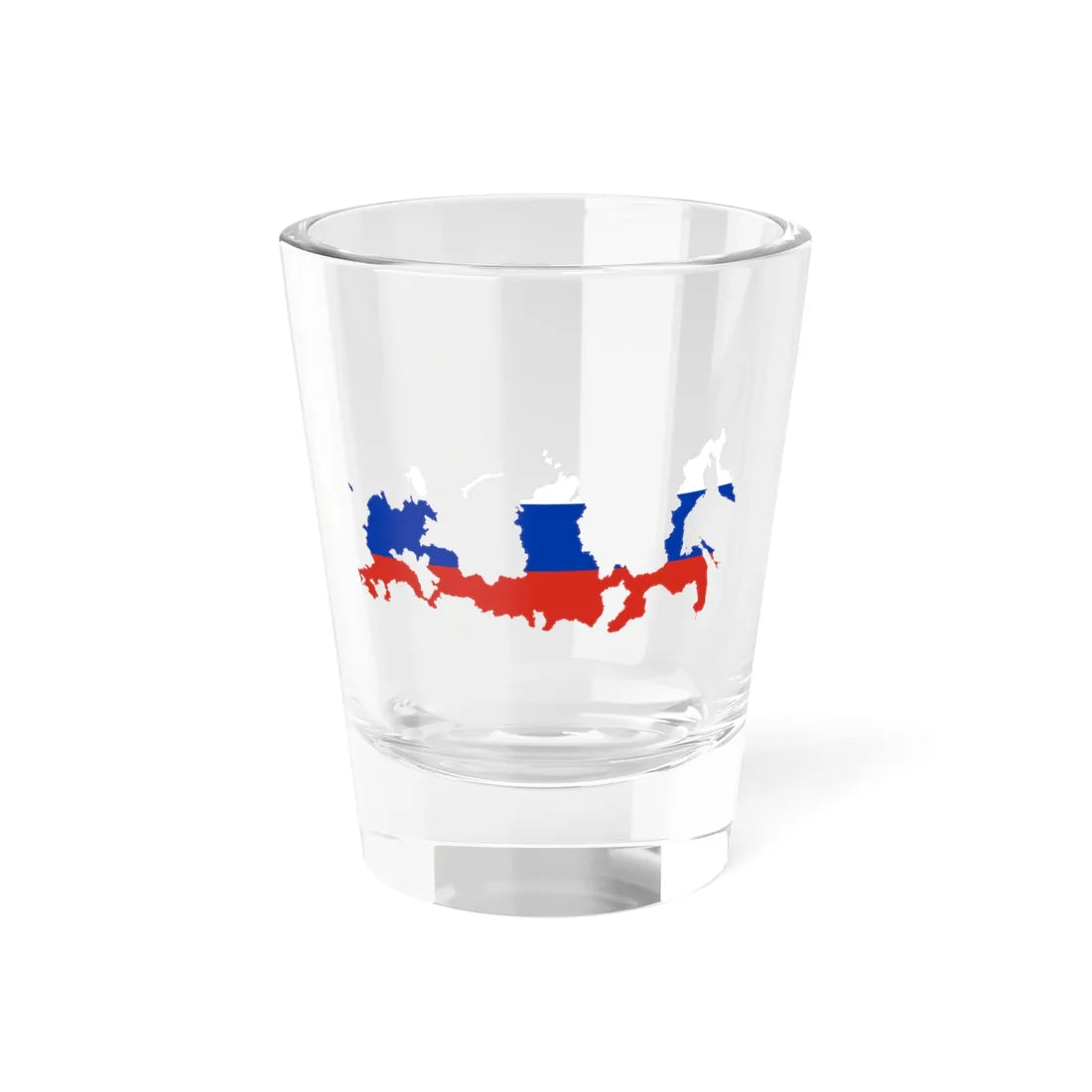 Flag-Map of Russia without Autonomous Okrugs and Republics (Russia) Shot Glass 1.5oz 1.5oz - Go Mug Yourself