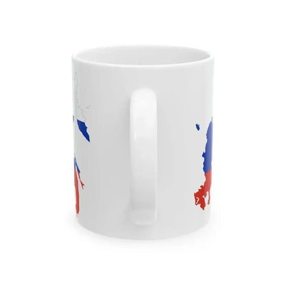 Flag-Map of Russia without Autonomous Okrugs and Republics (Russia) White Coffee Mug - Go Mug Yourself