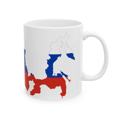 Flag-Map of Russia without Autonomous Okrugs and Republics (Russia) White Coffee Mug - Go Mug Yourself