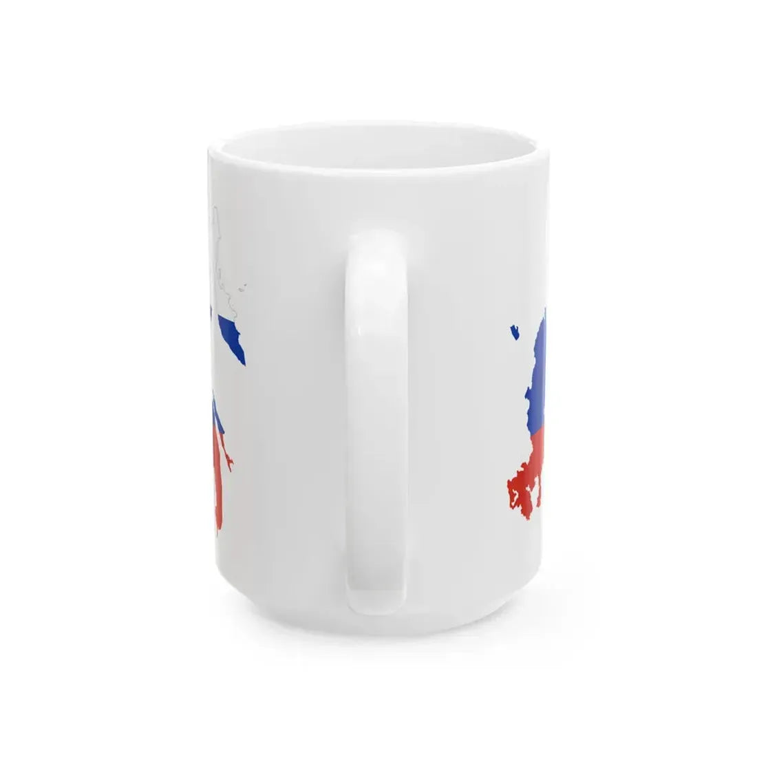 Flag-Map of Russia without Autonomous Okrugs and Republics (Russia) White Coffee Mug - Go Mug Yourself