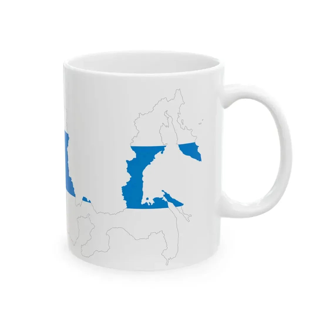 Flag-map of Russia without Autonomous Okrugs and Republics  white-blue-white flag (Russia) White Coffee Mug - Go Mug Yourself