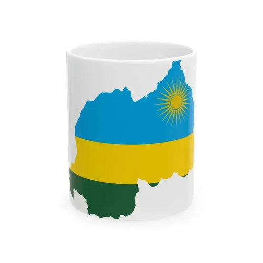 Flag map of Rwanda (Rwanda) White Coffee Mug 11oz - Go Mug Yourself