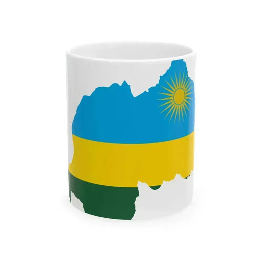 Flag map of Rwanda (Rwanda) White Coffee Mug 11oz - Go Mug Yourself