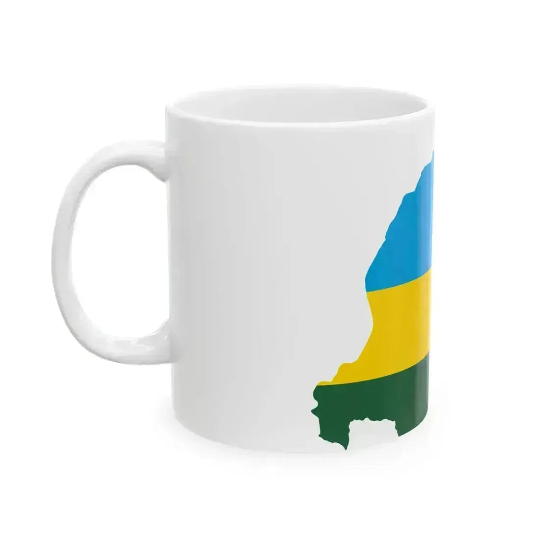 Flag map of Rwanda (Rwanda) White Coffee Mug - Go Mug Yourself
