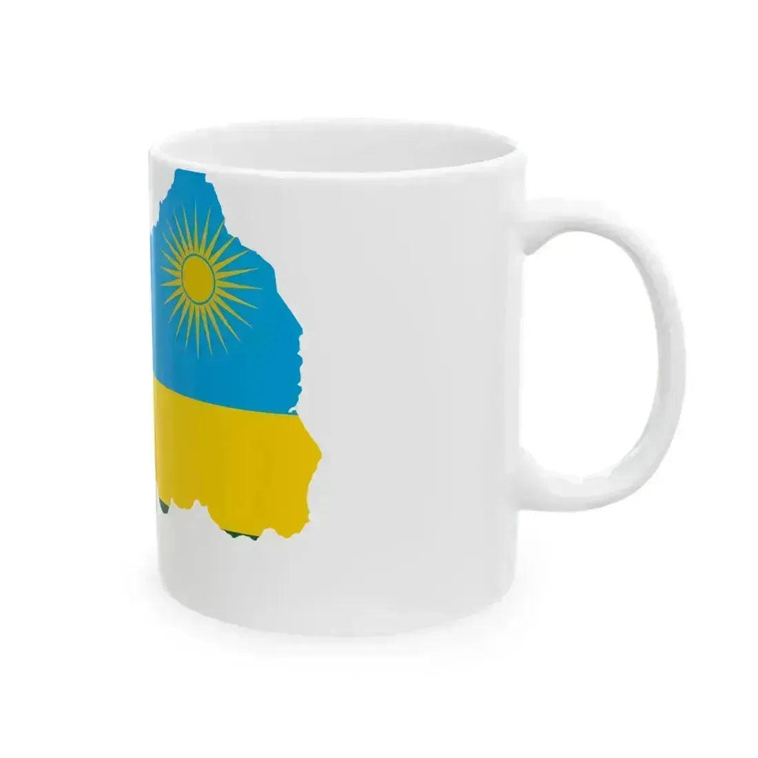 Flag map of Rwanda (Rwanda) White Coffee Mug - Go Mug Yourself