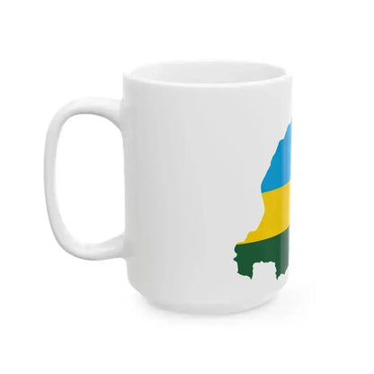 Flag map of Rwanda (Rwanda) White Coffee Mug - Go Mug Yourself