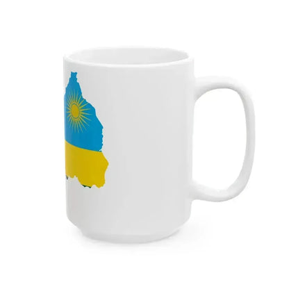 Flag map of Rwanda (Rwanda) White Coffee Mug - Go Mug Yourself