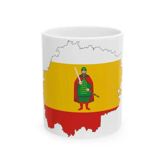 Flag map of Ryazan Oblast (Russia) White Coffee Mug 11oz - Go Mug Yourself