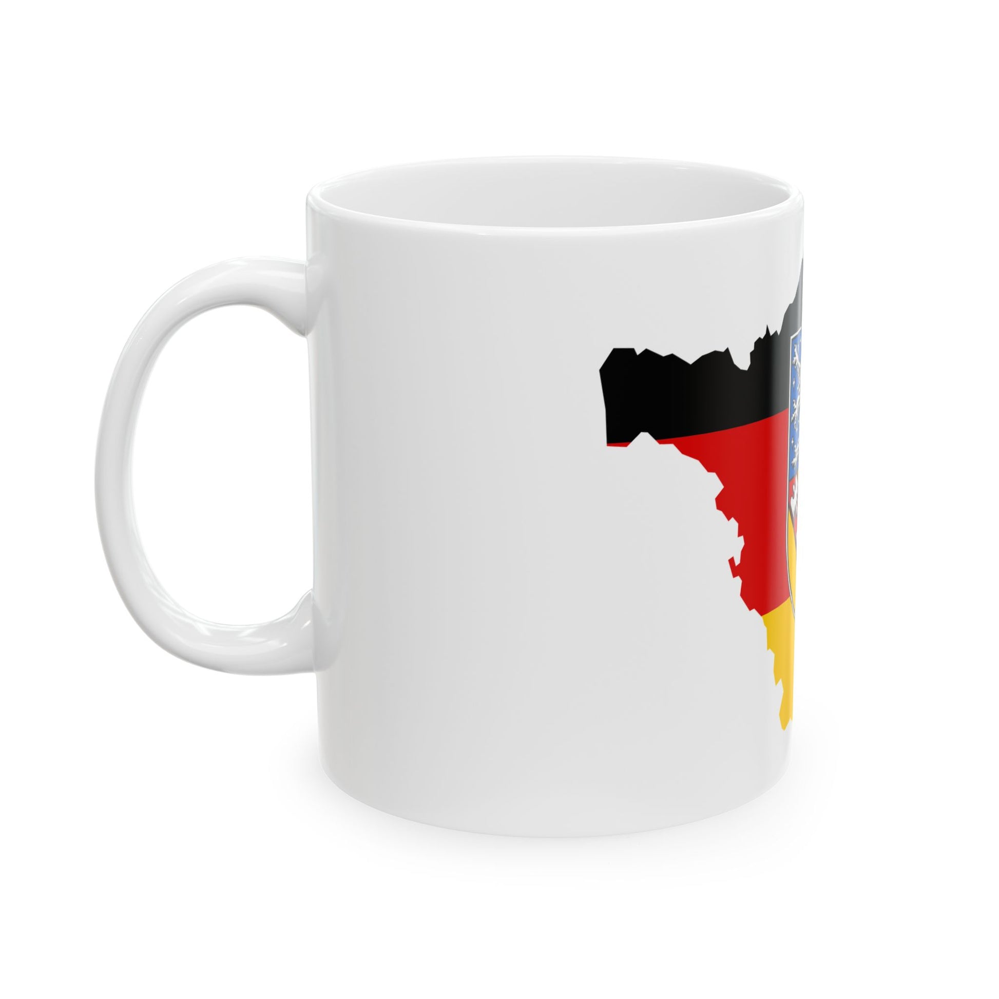 Flag map of Saarland (Germany) White Coffee Mug-Go Mug Yourself