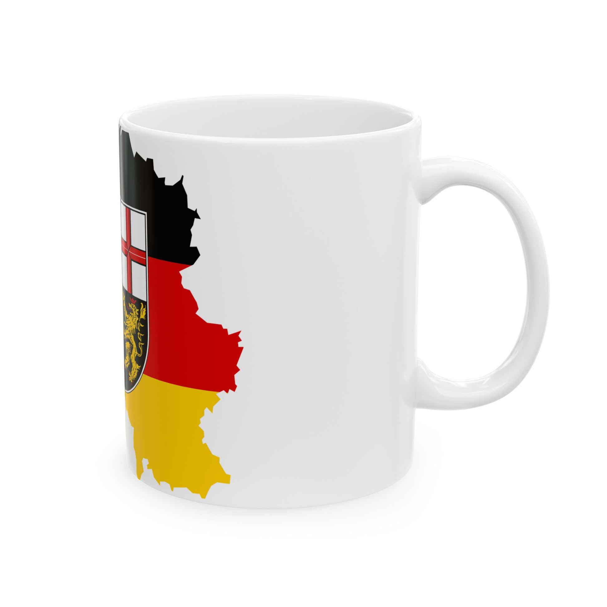 Flag map of Saarland (Germany) White Coffee Mug-Go Mug Yourself