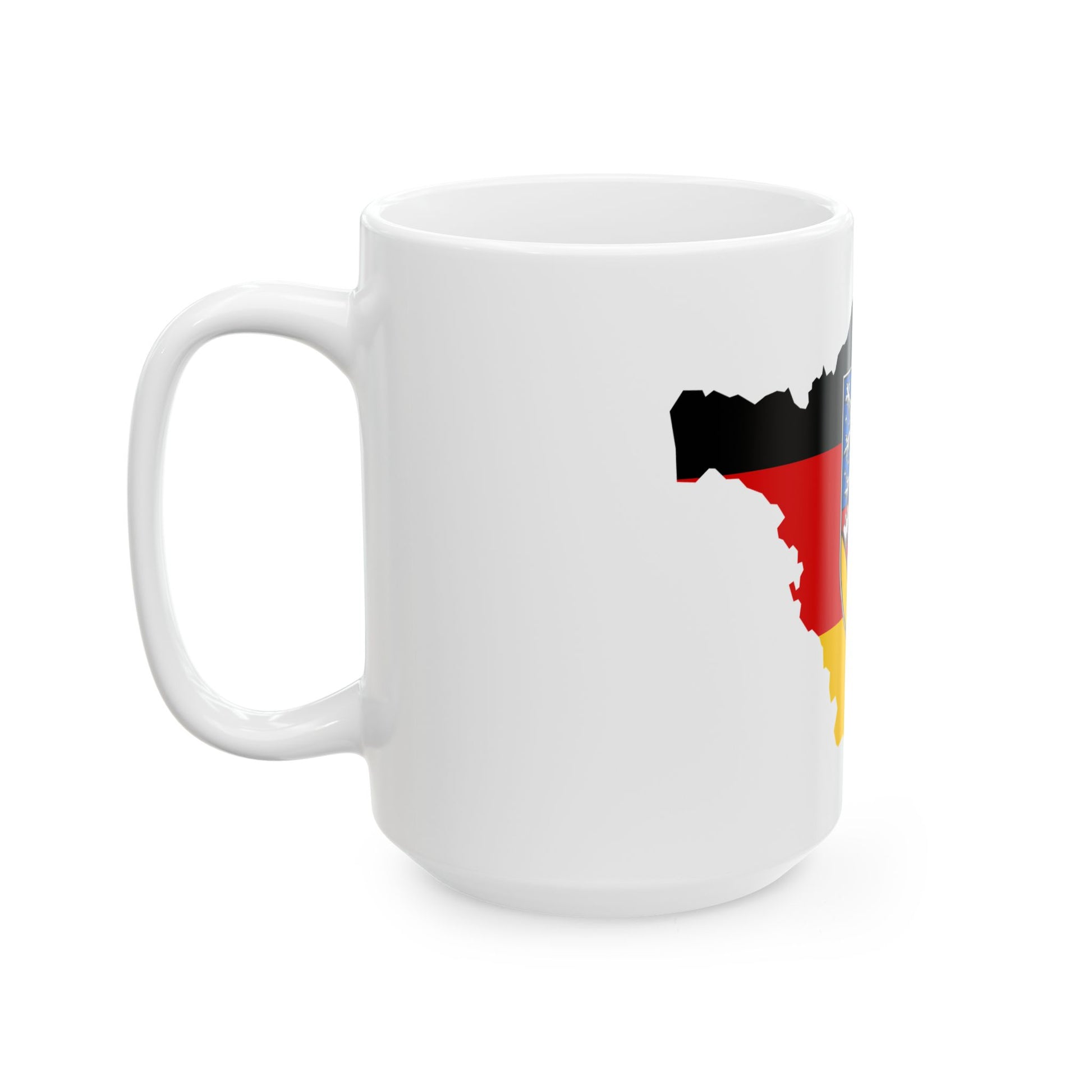 Flag map of Saarland (Germany) White Coffee Mug-Go Mug Yourself