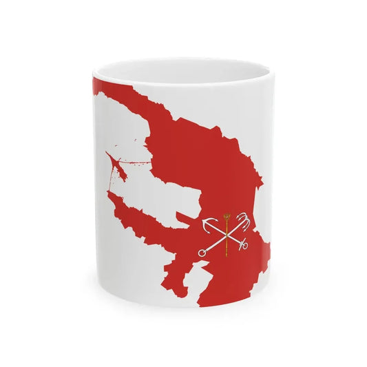 Flag-map of Saint Petersburg (Russia) White Coffee Mug 11oz - Go Mug Yourself