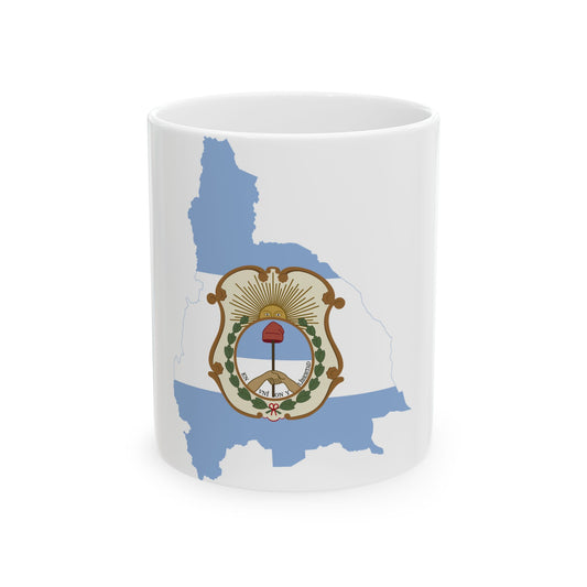 Flag-map of San Juan Province (Argentina) White Coffee Mug-11oz-Go Mug Yourself