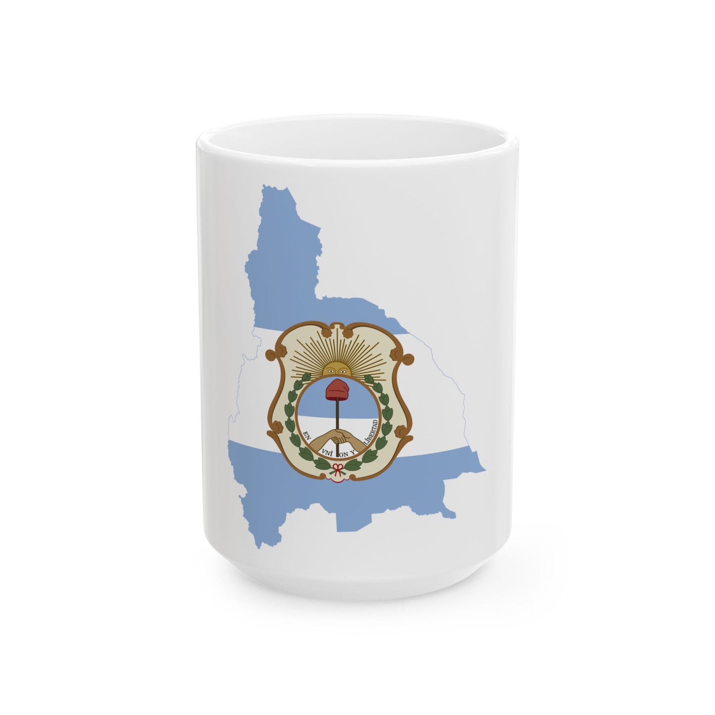 Flag-map of San Juan Province (Argentina) White Coffee Mug-15oz-Go Mug Yourself