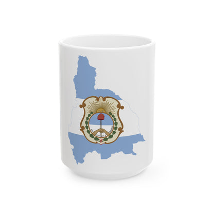 Flag-map of San Juan Province (Argentina) White Coffee Mug-15oz-Go Mug Yourself