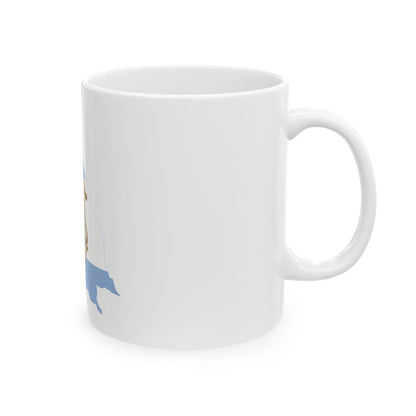 Flag-map of San Juan Province (Argentina) White Coffee Mug-Go Mug Yourself