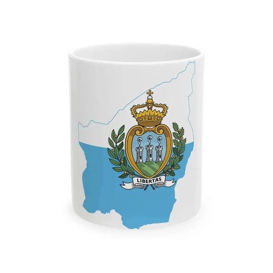 Flag map of San Marino (San Marino) White Coffee Mug 11oz - Go Mug Yourself