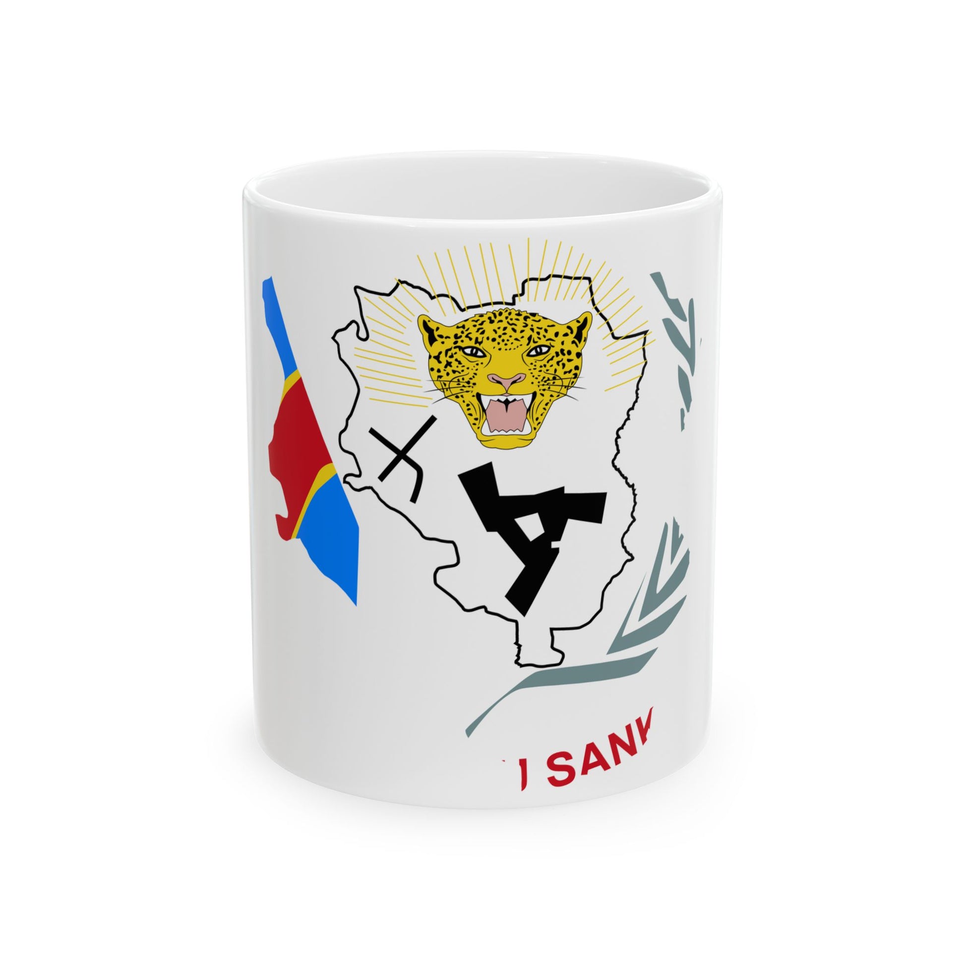 Flag map of Sankuru Province DRC (Congo) White Coffee Mug-11oz-Go Mug Yourself