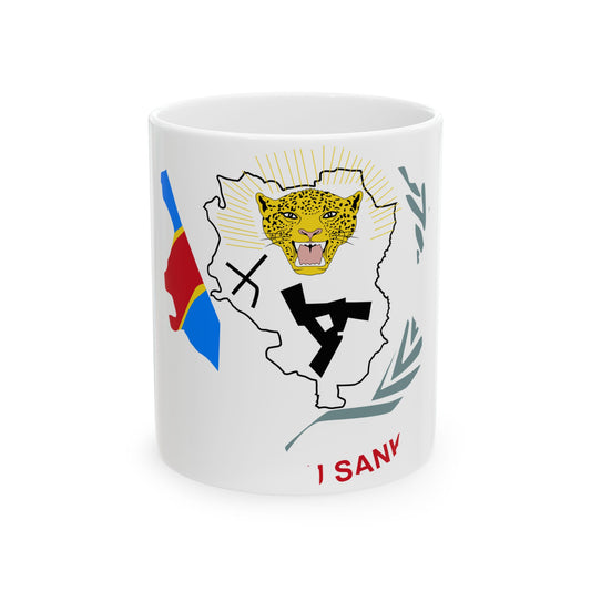 Flag map of Sankuru Province DRC (Congo) White Coffee Mug-11oz-Go Mug Yourself