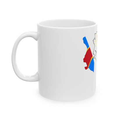 Flag map of Sankuru Province DRC (Congo) White Coffee Mug-Go Mug Yourself