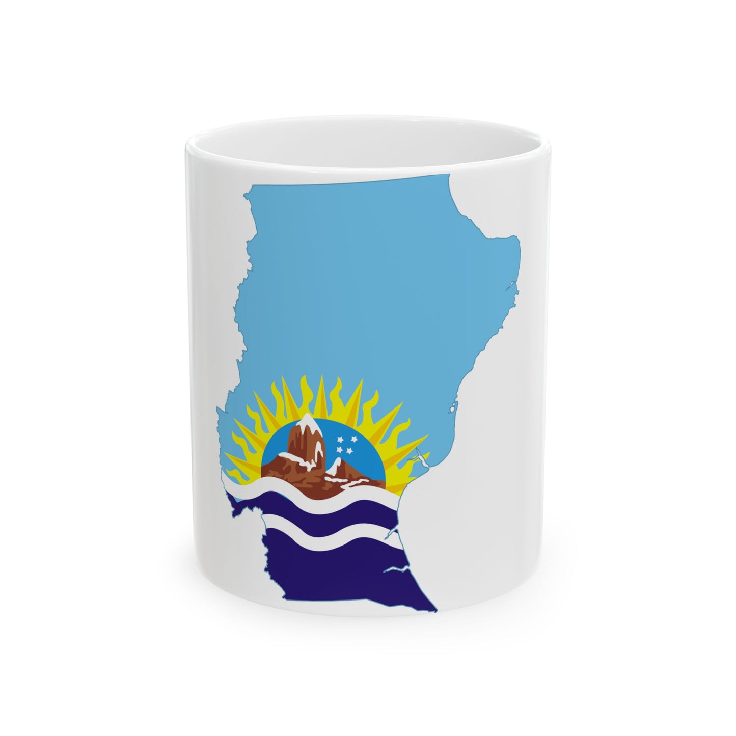 Flag-map of Santa Cruz Province (Argentina) White Coffee Mug-11oz-Go Mug Yourself