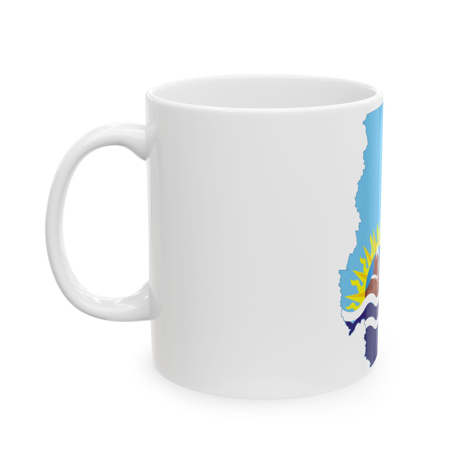 Flag-map of Santa Cruz Province (Argentina) White Coffee Mug-Go Mug Yourself