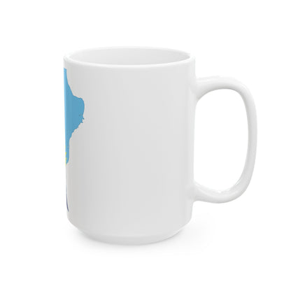Flag-map of Santa Cruz Province (Argentina) White Coffee Mug-Go Mug Yourself