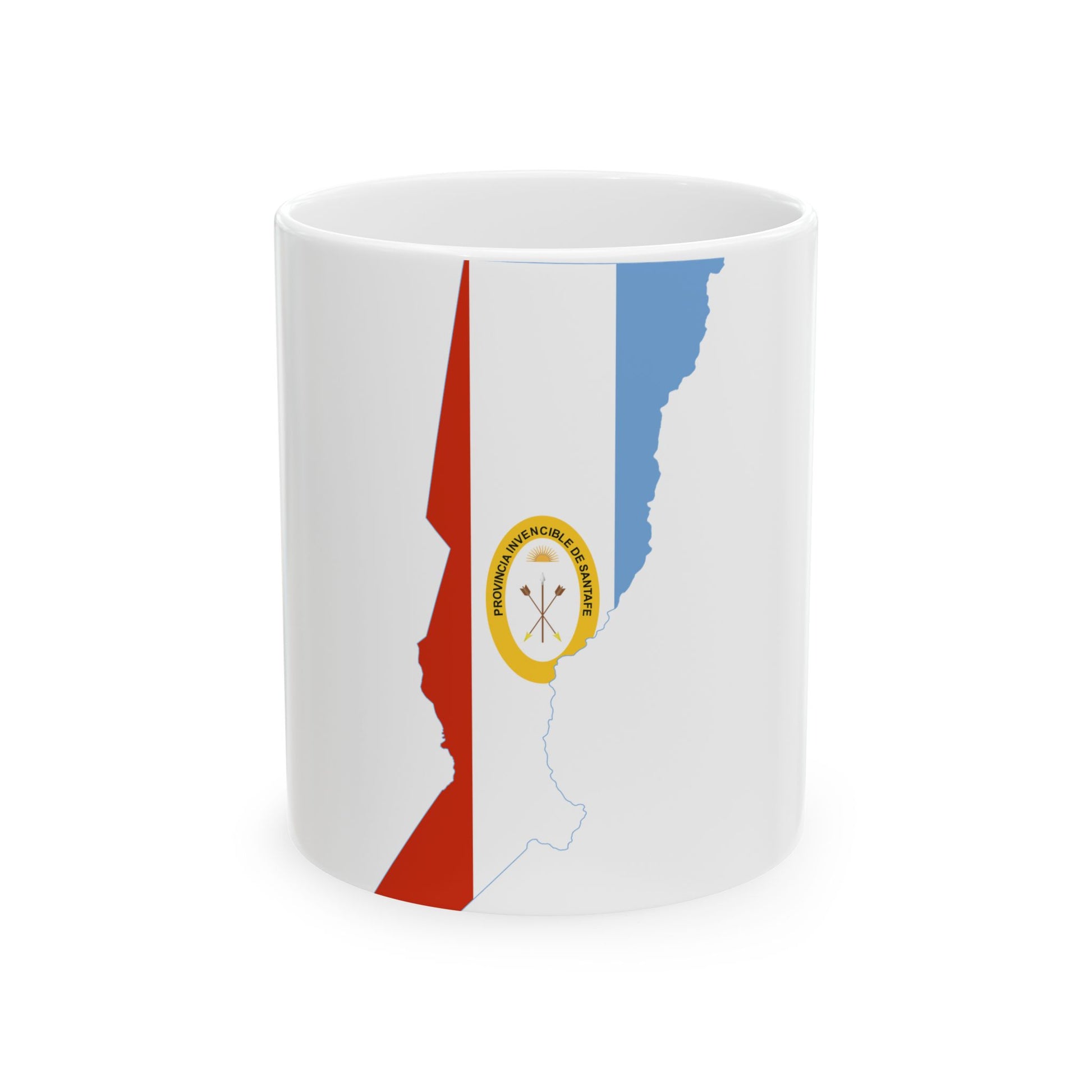 Flag-map of Santa Fe Province (Argentina) White Coffee Mug-11oz-Go Mug Yourself