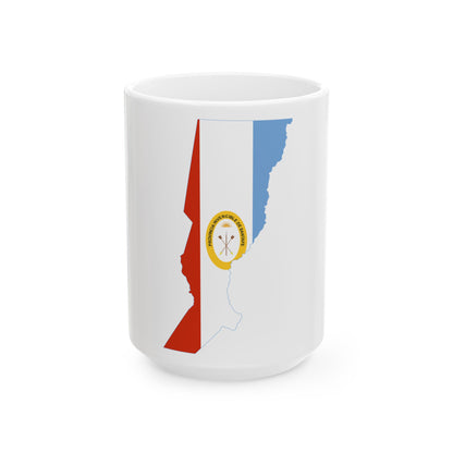 Flag-map of Santa Fe Province (Argentina) White Coffee Mug-15oz-Go Mug Yourself
