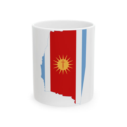 Flag-map of Santiago del Estero Province (Argentina) White Coffee Mug-11oz-Go Mug Yourself