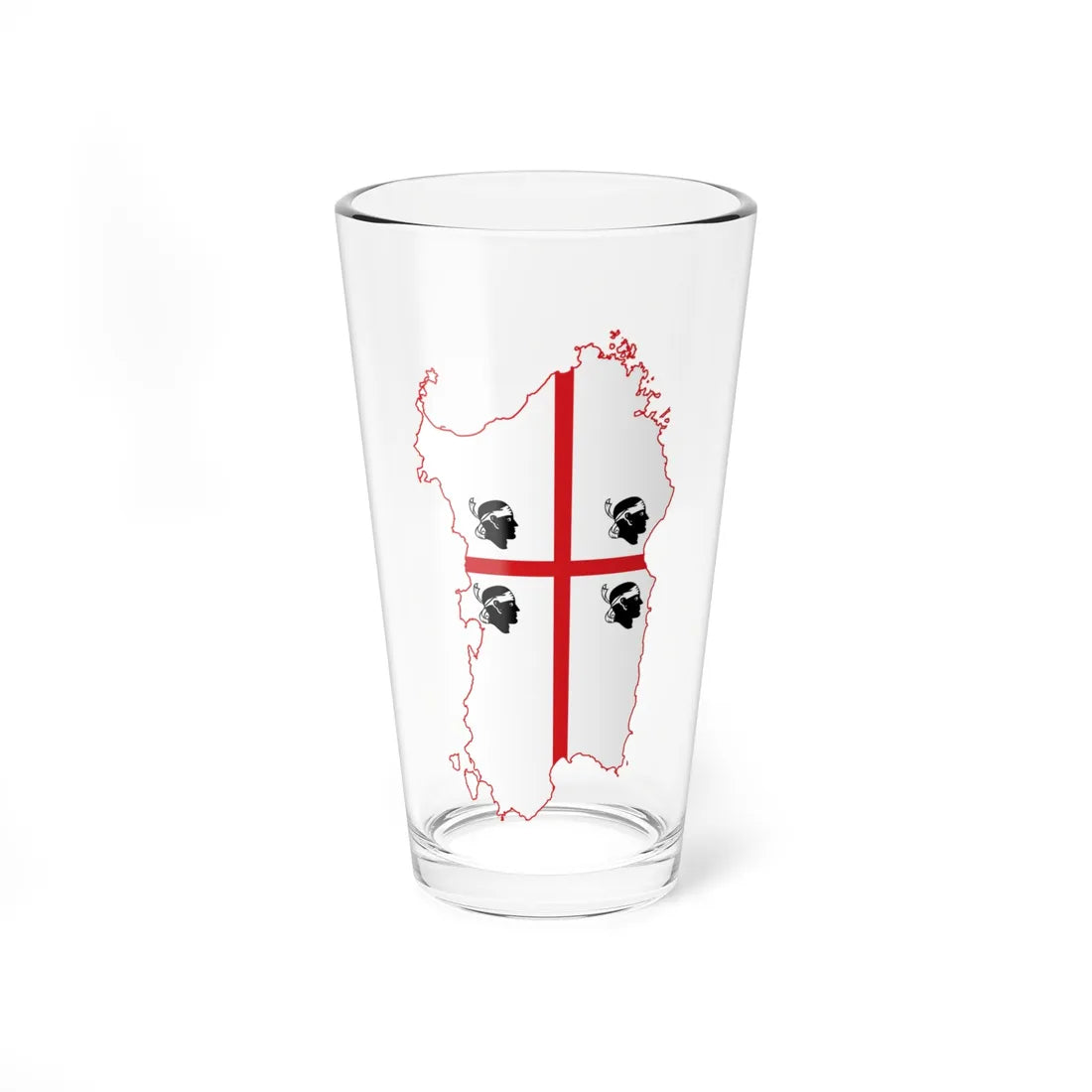 Flag map of Sardinia (Italy) Pint Glass 16oz 16oz - Go Mug Yourself