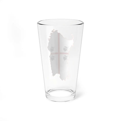 Flag map of Sardinia (Italy) Pint Glass 16oz - Go Mug Yourself