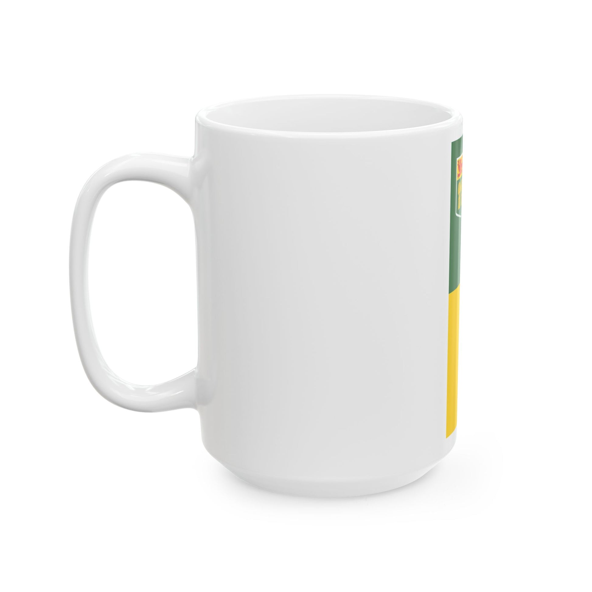 Flag-map of Saskatchewan (Canada) White Coffee Mug-Go Mug Yourself