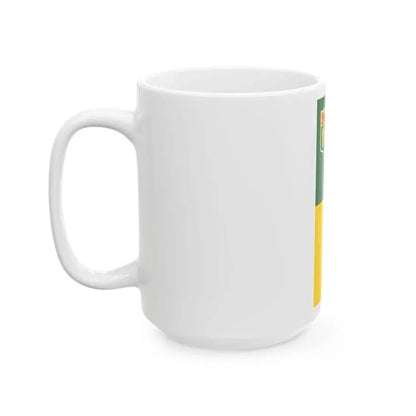 Flag-map of Saskatchewan (Canada) White Coffee Mug - Go Mug Yourself