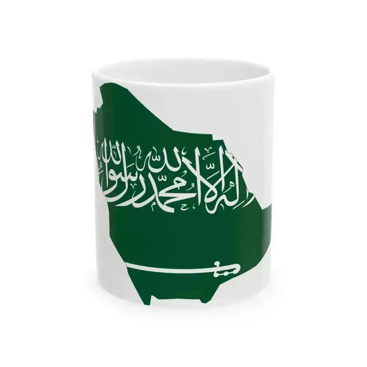 Flag map of Saudi Arabia (Saudi Arabia) White Coffee Mug 11oz - Go Mug Yourself