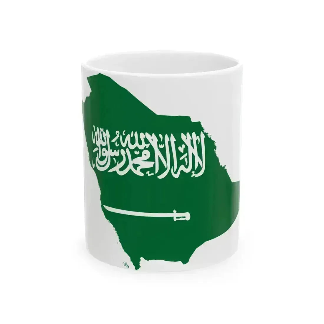 Flag-map of Saudi Arabia (Saudi Arabia) White Coffee Mug 11oz - Go Mug Yourself